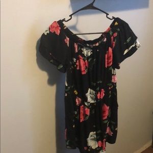 Black floral romper